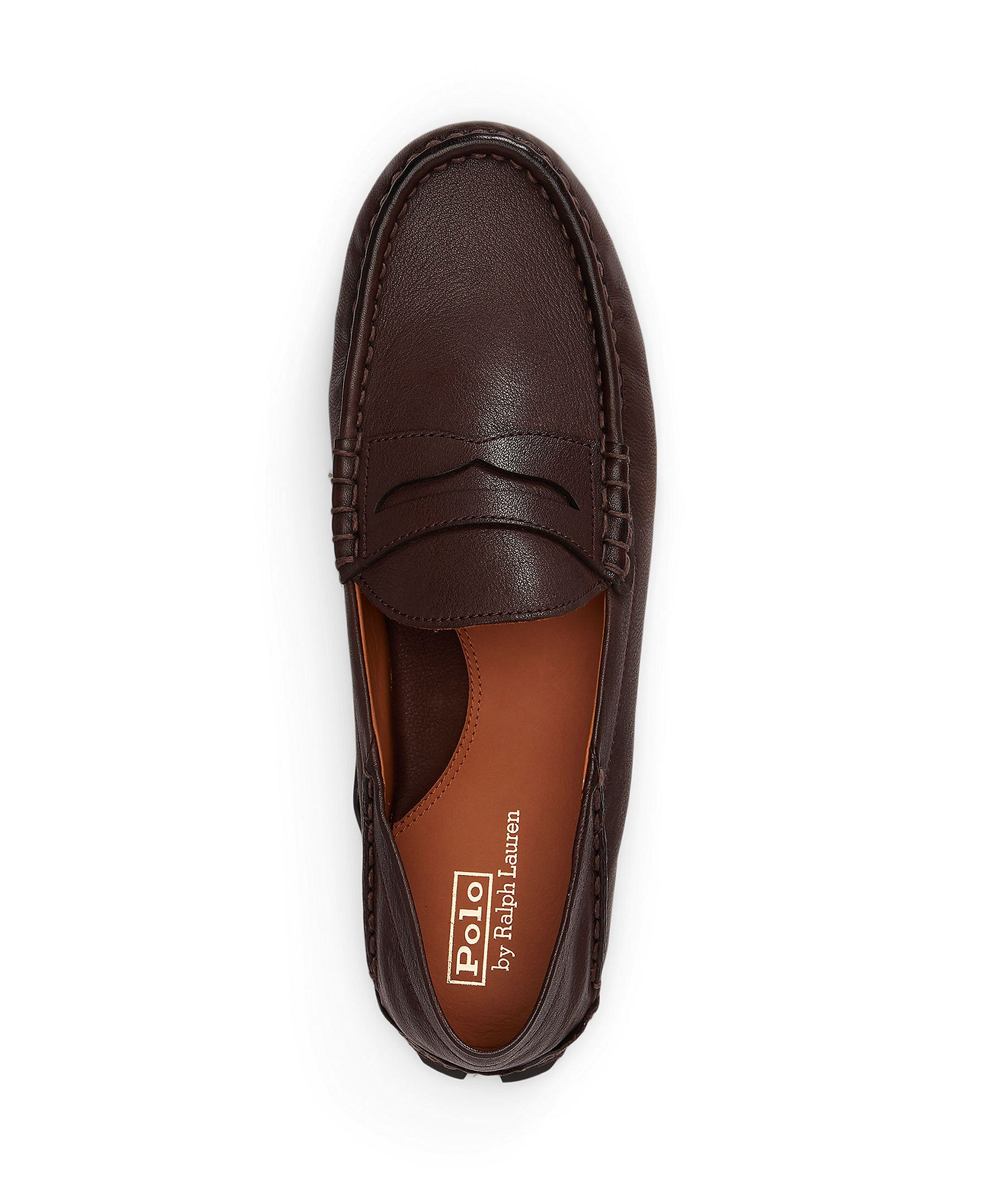 Polo Ralph Lauren Men's Anders Leather Collapsible Heel Driver Loafers - Brown