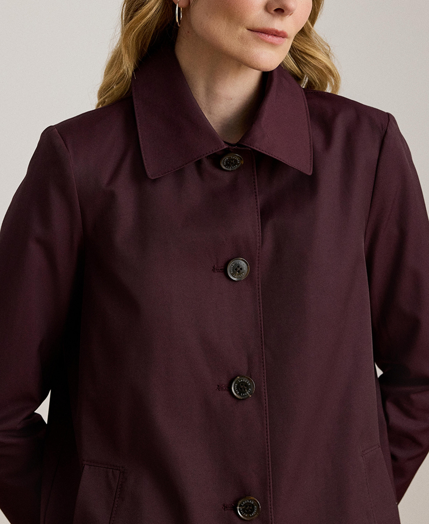 Lauren Ralph Lauren Women's Hooded Water-Resistant A-Line Raincoat, Created for Macy's - Pinot Nior