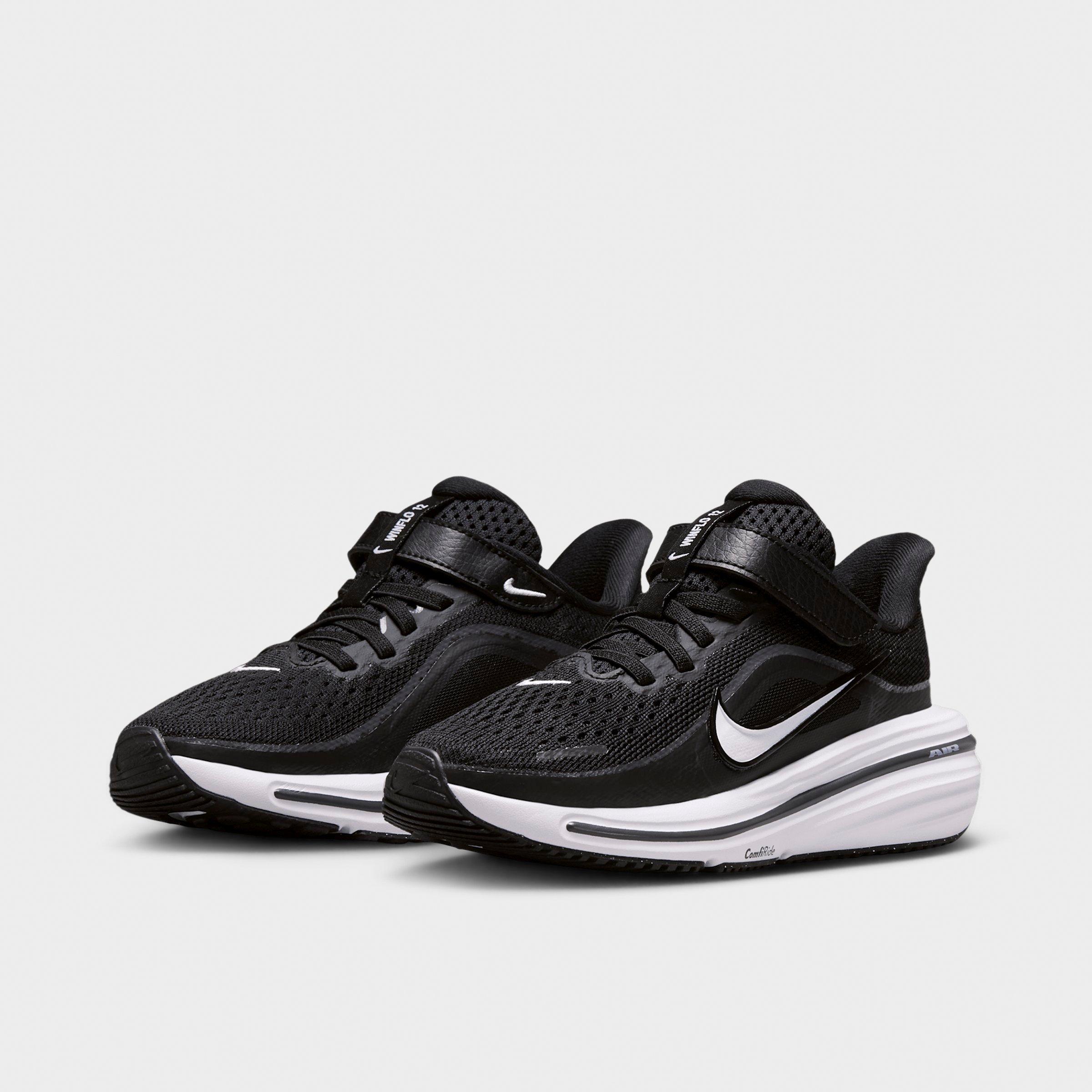Little Kids' Nithtke Winflo 12 Road Running Shoes - Black/Dark Smoke Grey/White - Both shoes facing left