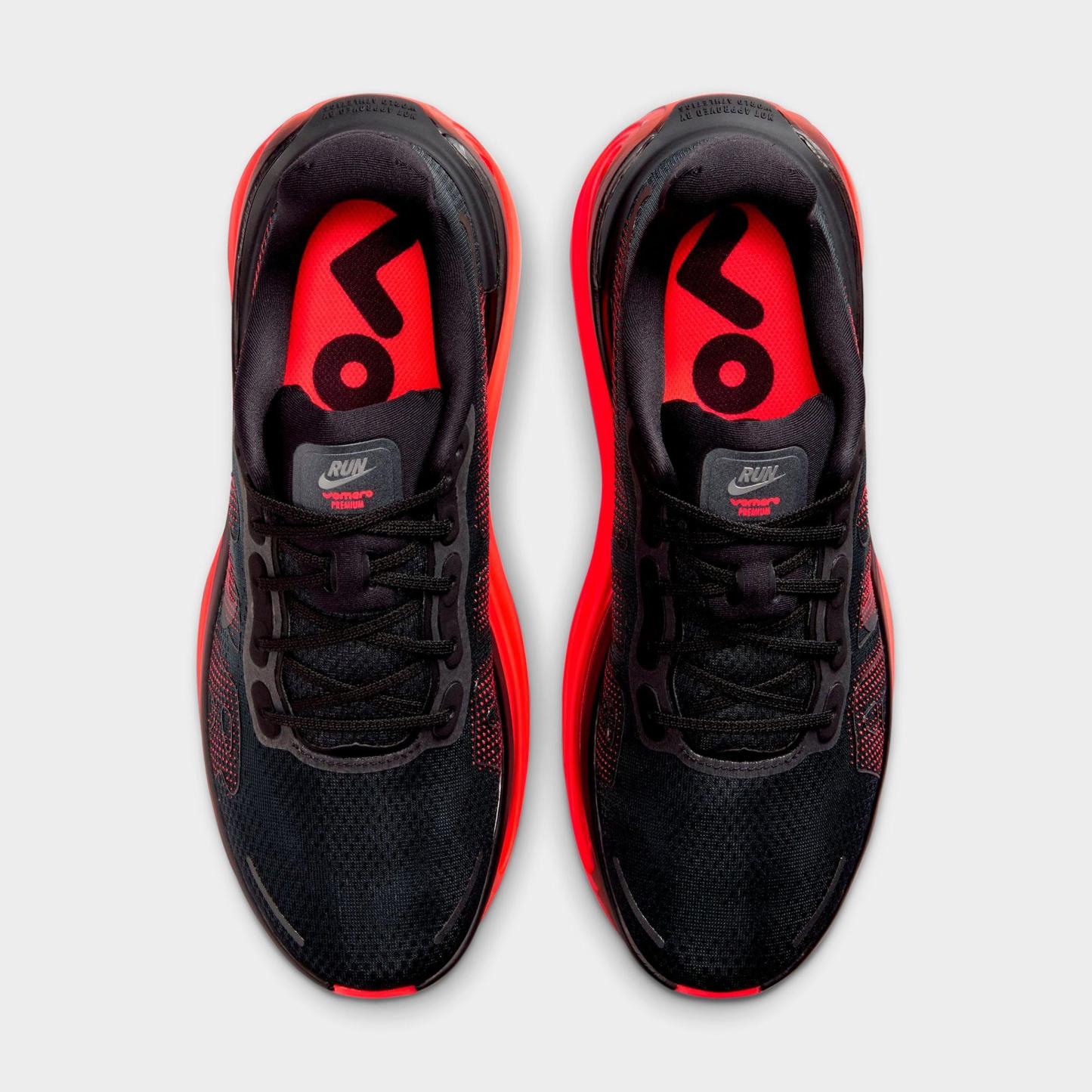 Men's Nithtke Vomero Premium Running Shoes - Black/Black/Bright Crimson - Top view