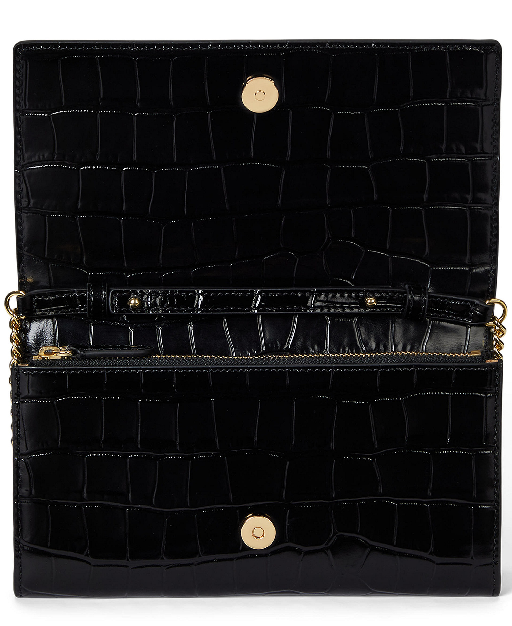 Lauren Ralph Lauren Adair II Small Croc-Embossed Crossbody Bag - Black