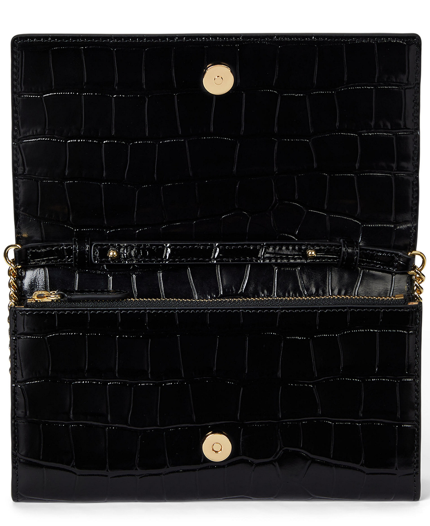 Lauren Ralph Lauren Adair II Small Croc-Embossed Crossbody Bag - Black