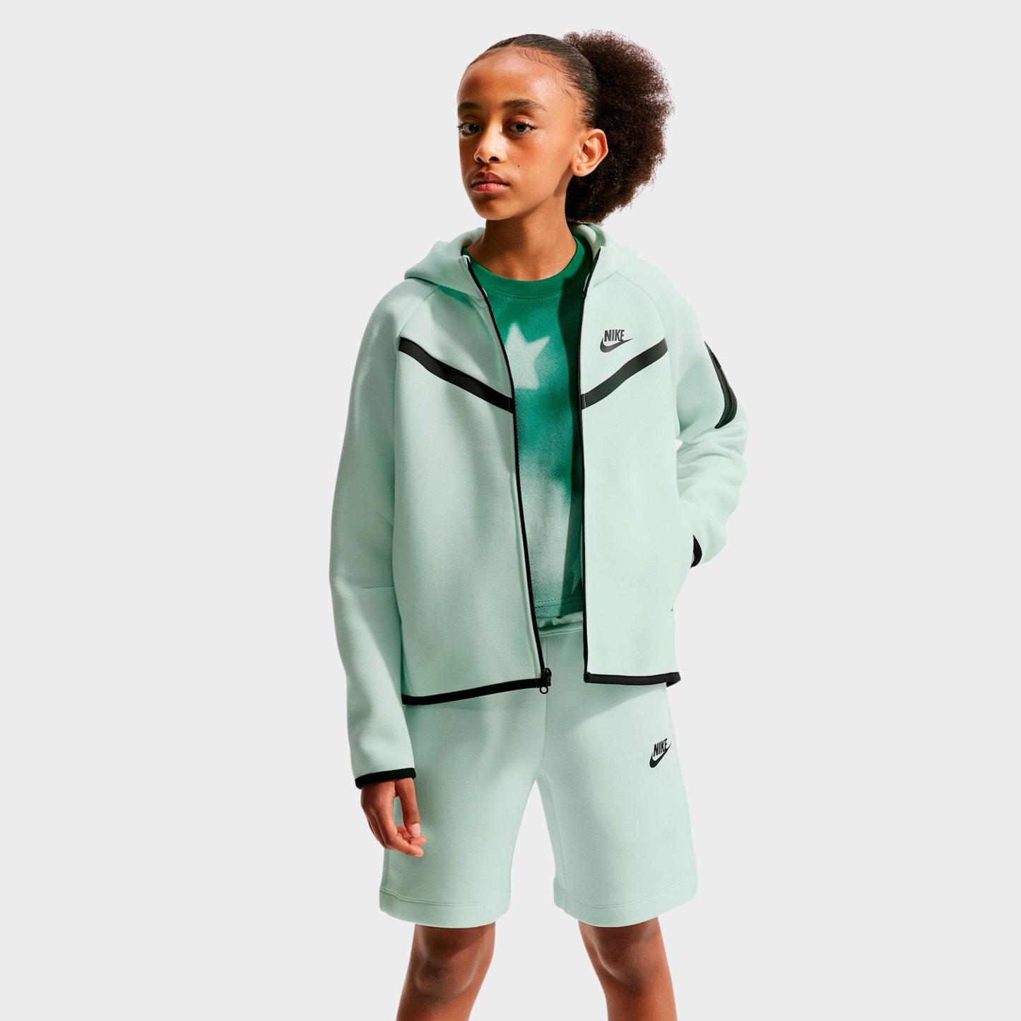 Girls' Big Kids' Nithtke Sportswear Tech Fleece Full-Zip Hoodie - Barely Green/Black/Black