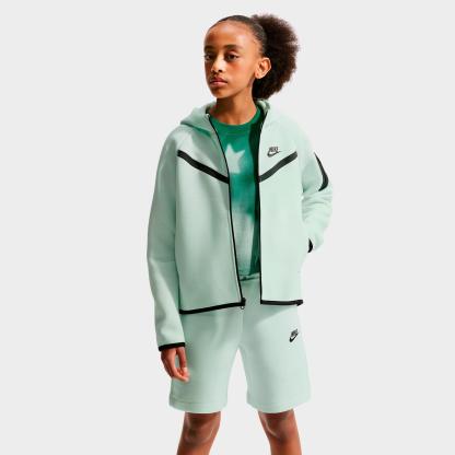 Girls' Big Kids' Nithtke Sportswear Tech Fleece Full-Zip Hoodie - Barely Green/Black/Black