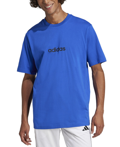 adidas Men's Essentials Linear Logo Graphic Regular-Fit T-Shirt - Royal Blue/Black