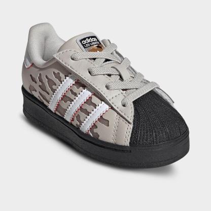 Kids' Toddler adidas Originals Superstar LED Lights Comfort Closure Stretch Lace Casual Shoes - Wonder Alumina/White/Black - Both shoes facing left