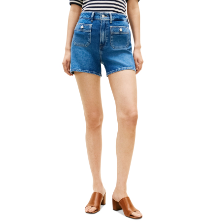 Tommy Hilfiger Women's Denim Patch Pocket Shorts - Nos Mid Blue