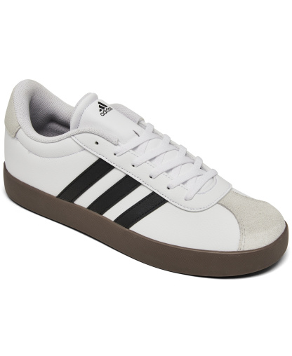 adidas Big Kids' VL Court 3.0 Casual Sneakers from Finish Line - White/Black/Grey