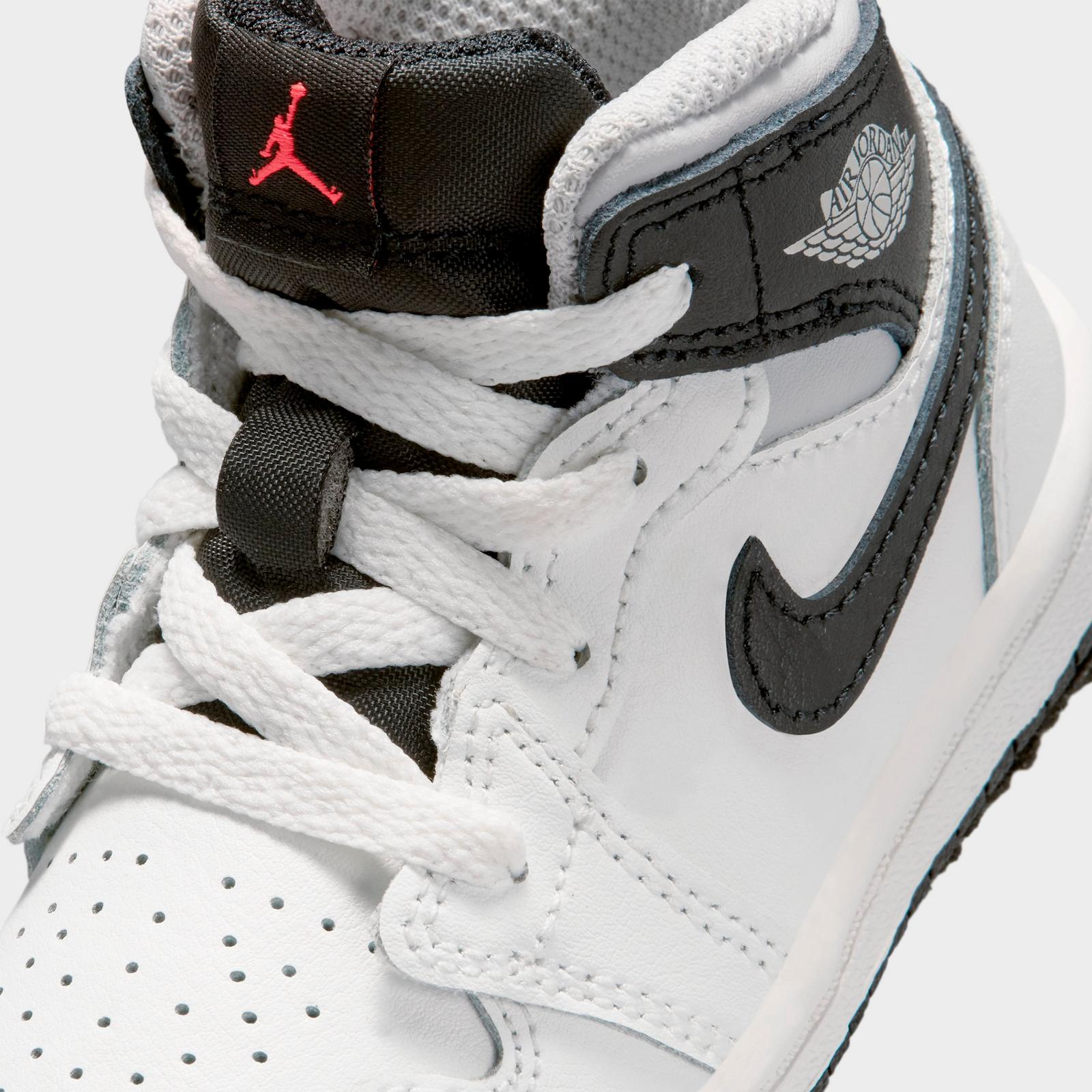 Kids' Toddler Air Jordan Retro 1 Mid Casual Shoes - Summit White/Infrared 23/Neutral Grey/Black - view 3