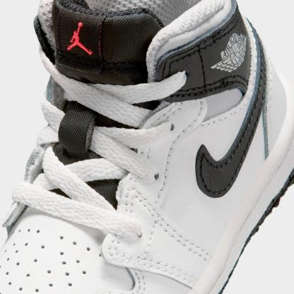 Kids' Toddler Air Jordan Retro 1 Mid Casual Shoes - Summit White/Infrared 23/Neutral Grey/Black - view 3