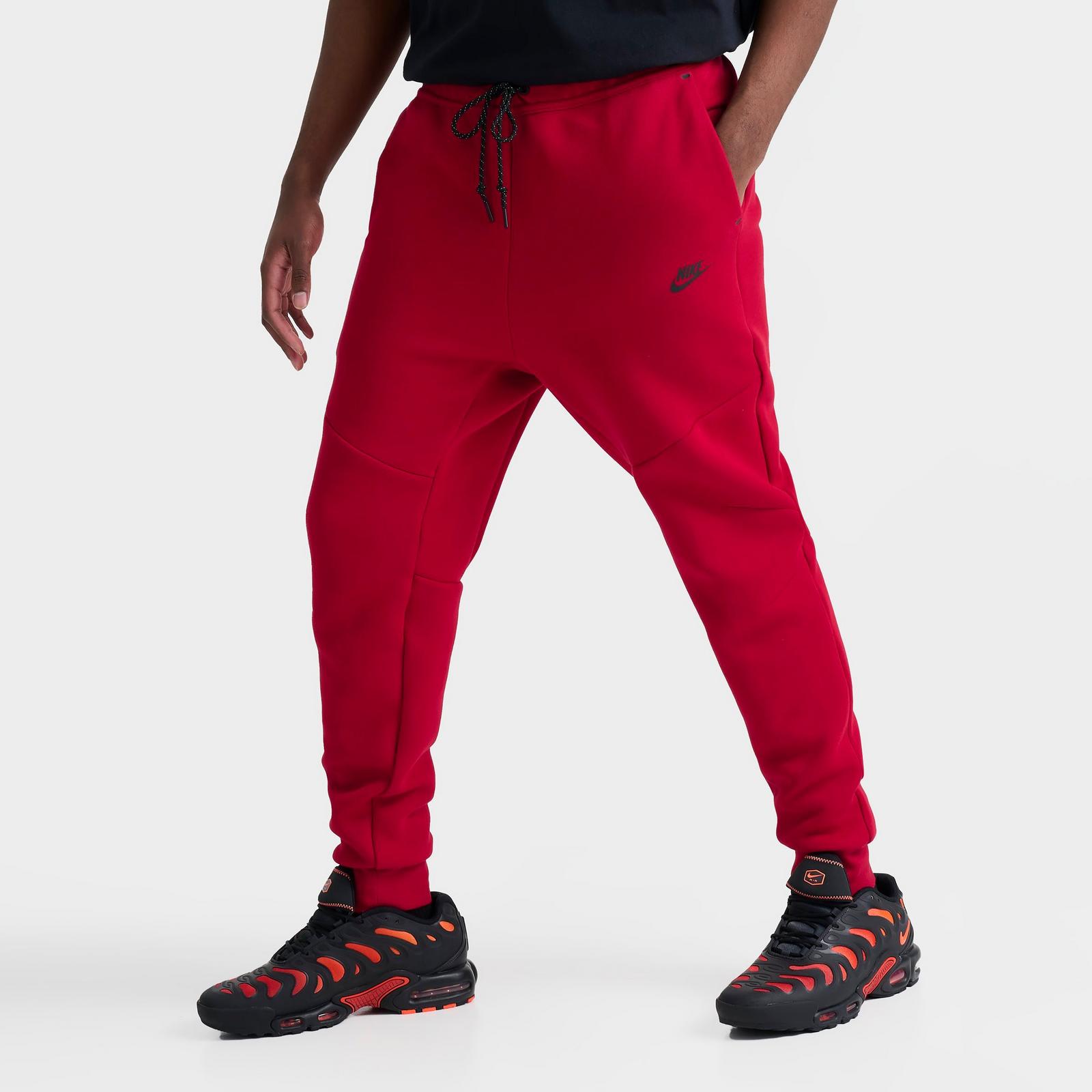 Men's Nike Tech Fleece Jogger Pants - Gym Red/Black