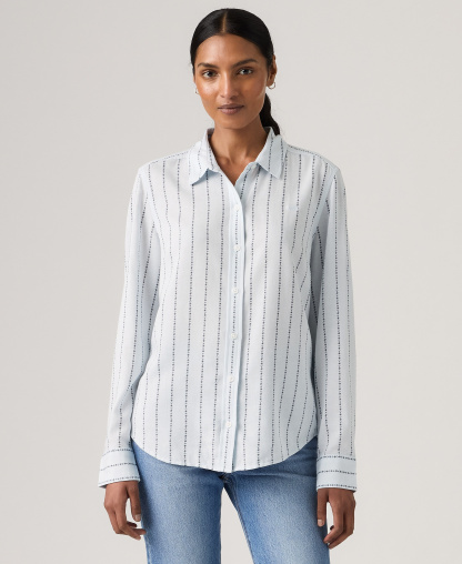 Levi's Women's Striped Point Collar Shirt - Daisy Stripe