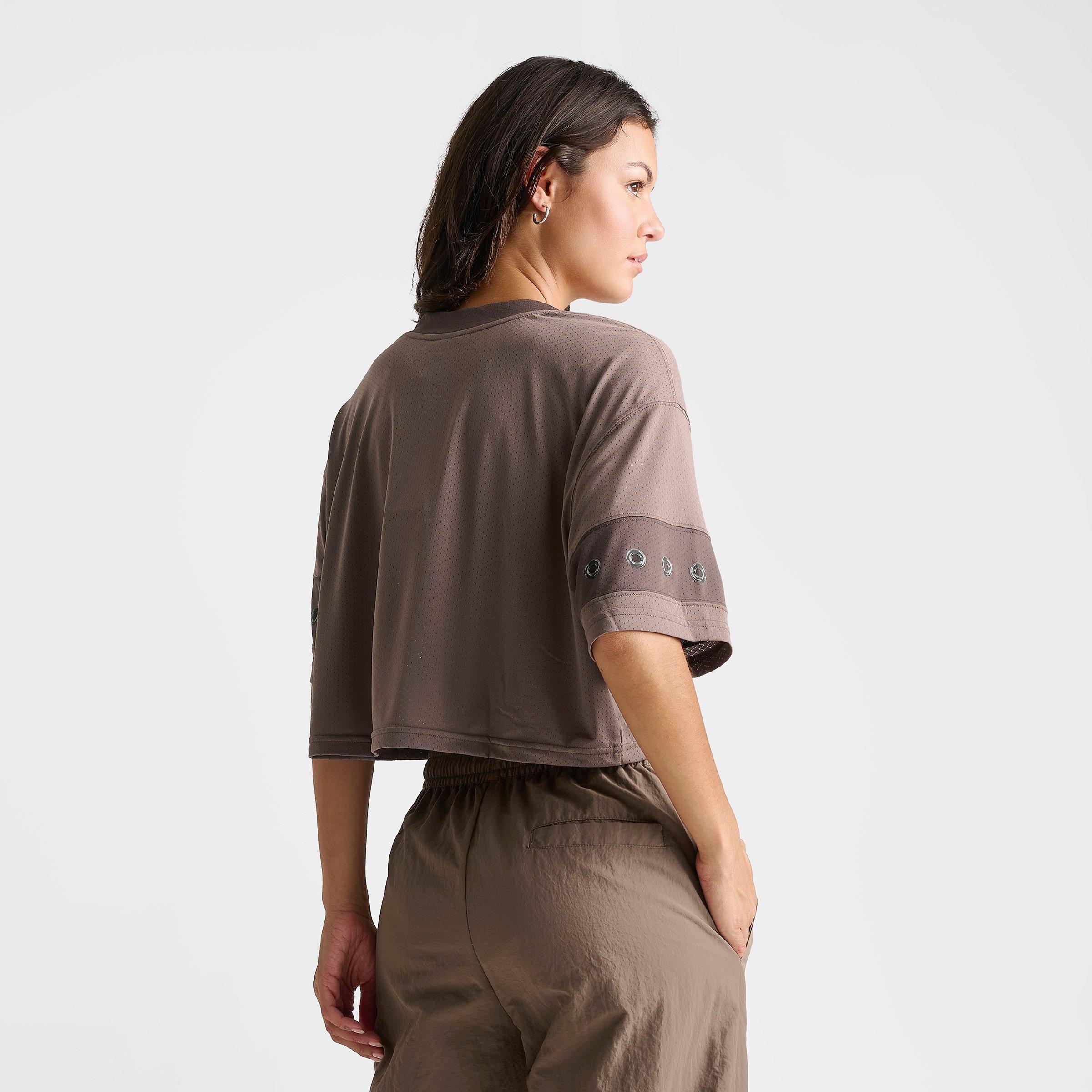 Women's Nithtke Sportswear Cropped Jersey Top - Mink Brown/Ironstone