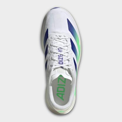 Men's adidas Adizero EVO SL Woven Running Shoes - Part 1 - Cloud White/Beam Green/Core White - Top view