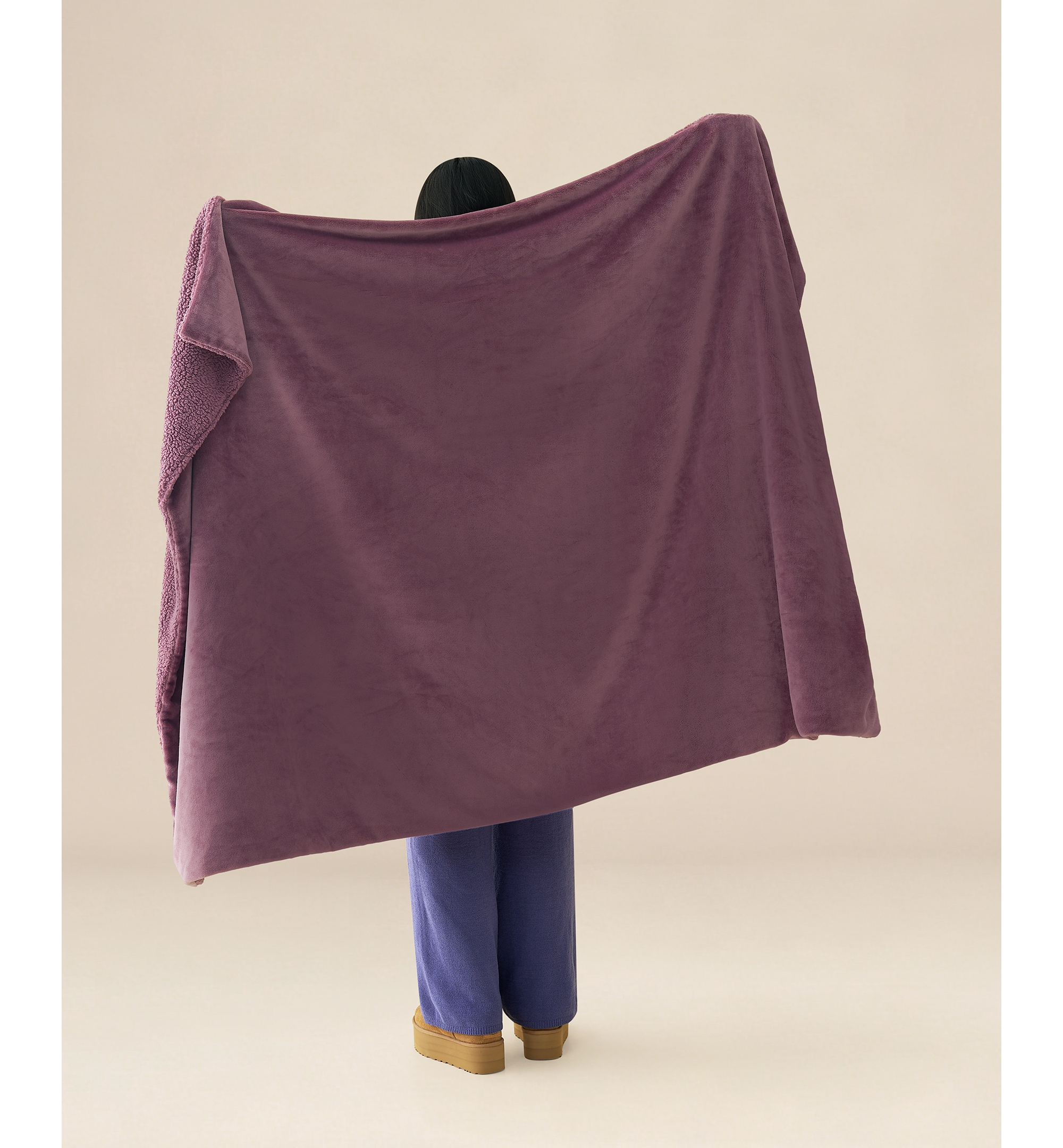 UGG® Avery Reversible Throw, 50" x 70" - Dusty Orchid