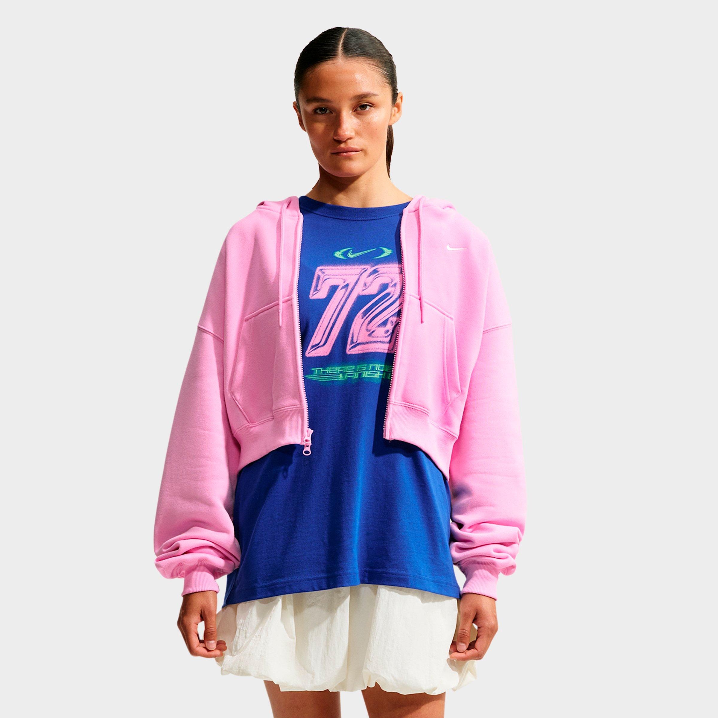 Women's Nithtke Studio Fleece Medium-Weight Oversized Cropped Full-Zip Hoodie - Pink Rise/Sail