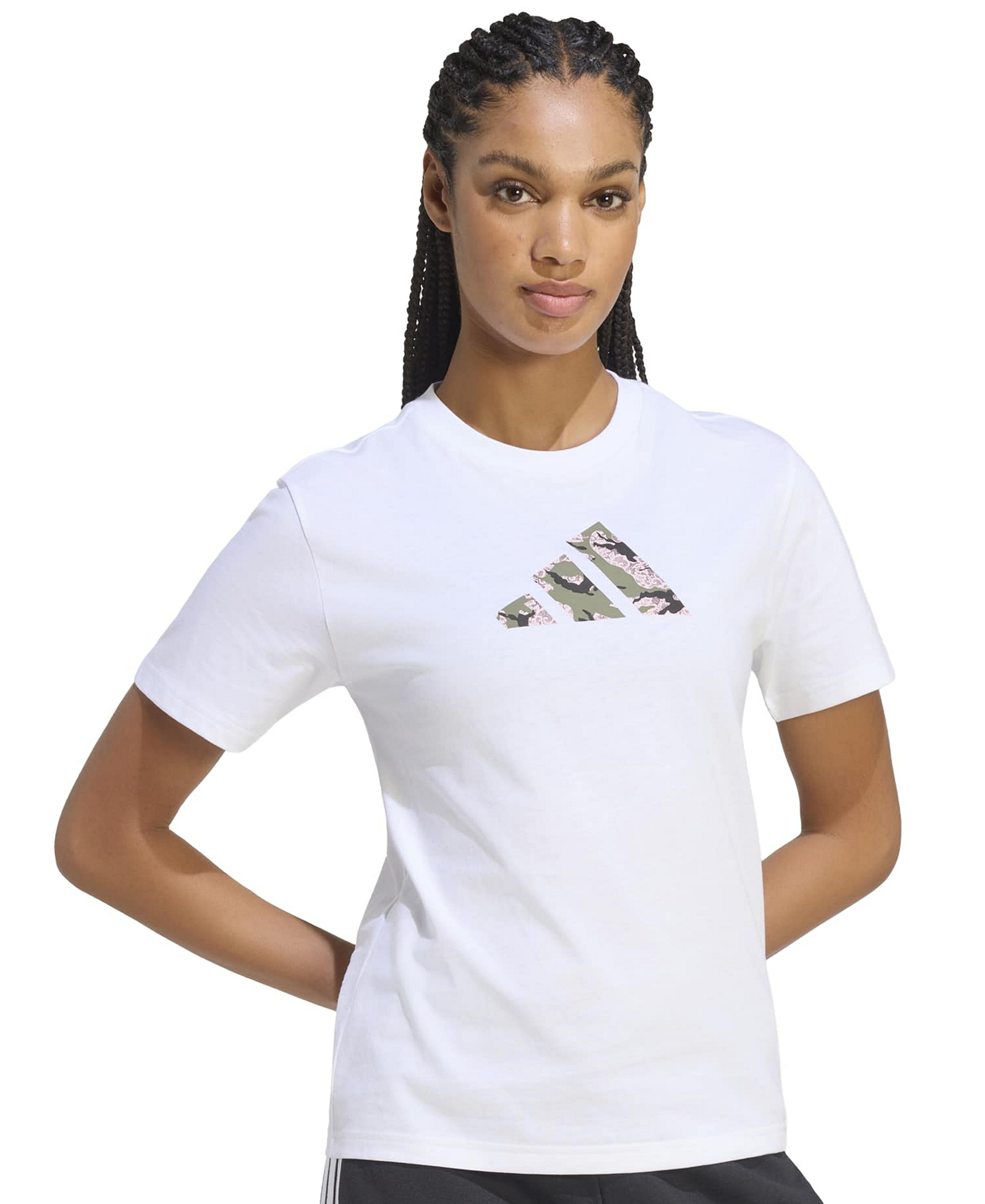 adidas Women's Camo T Camo-Print T-Shirt - White