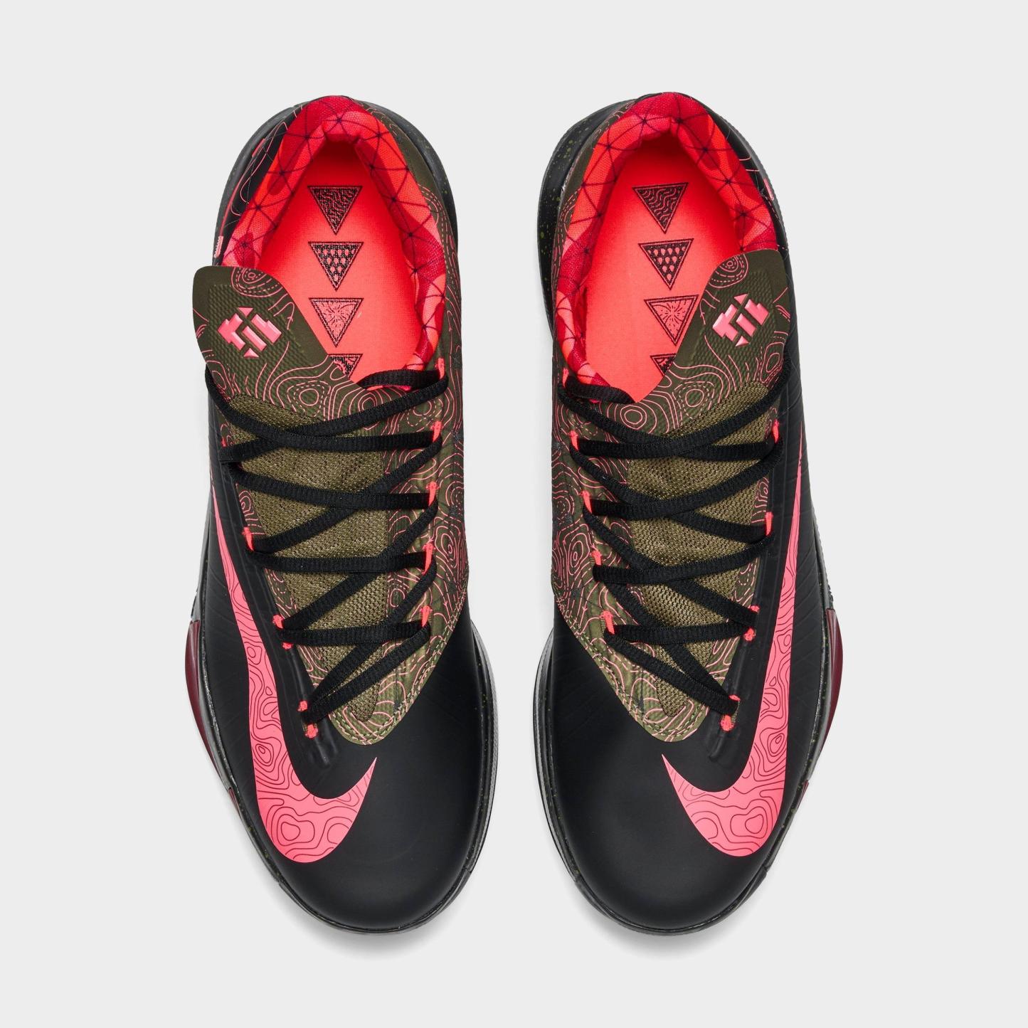 Men's Nithtke KD 6 Basketball Shoes - Black/Atomic Red/Medium Olive/Noble Red - Top view