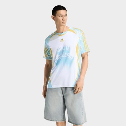 Men's adidas Originals France Graphic Soccer Jersey - White/Pyrite/Icey Blue - view 1