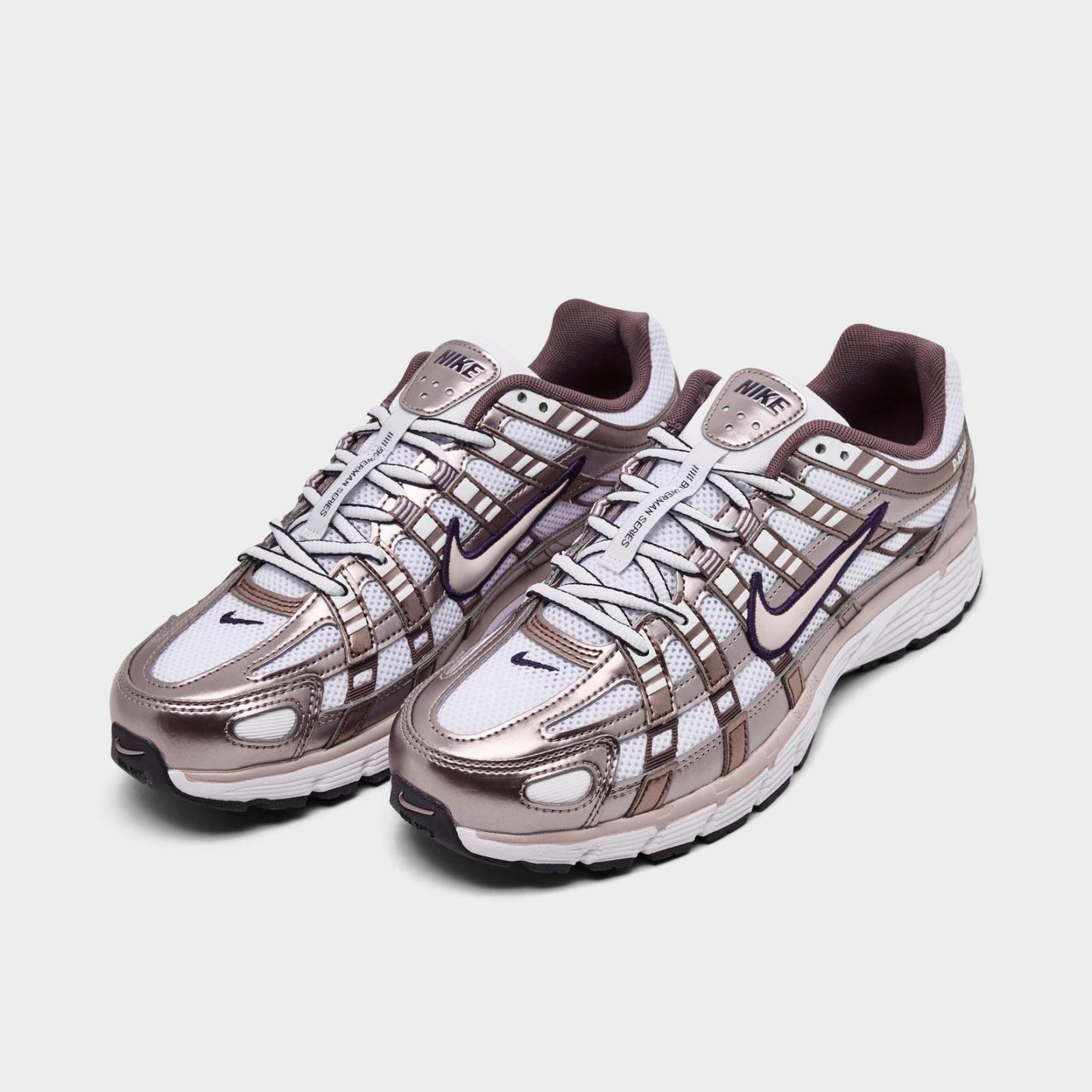 Women's Nike P-6000 Casual Shoes - White/Purple Dynasty/Light Violet Ore