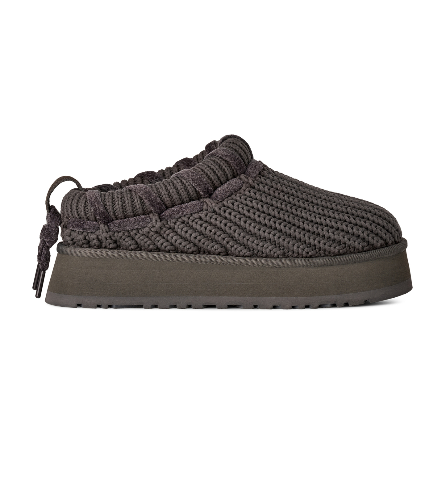 UGG® Women's Tazz Whipstitch Knit Slip-On Slippers - Charcoal