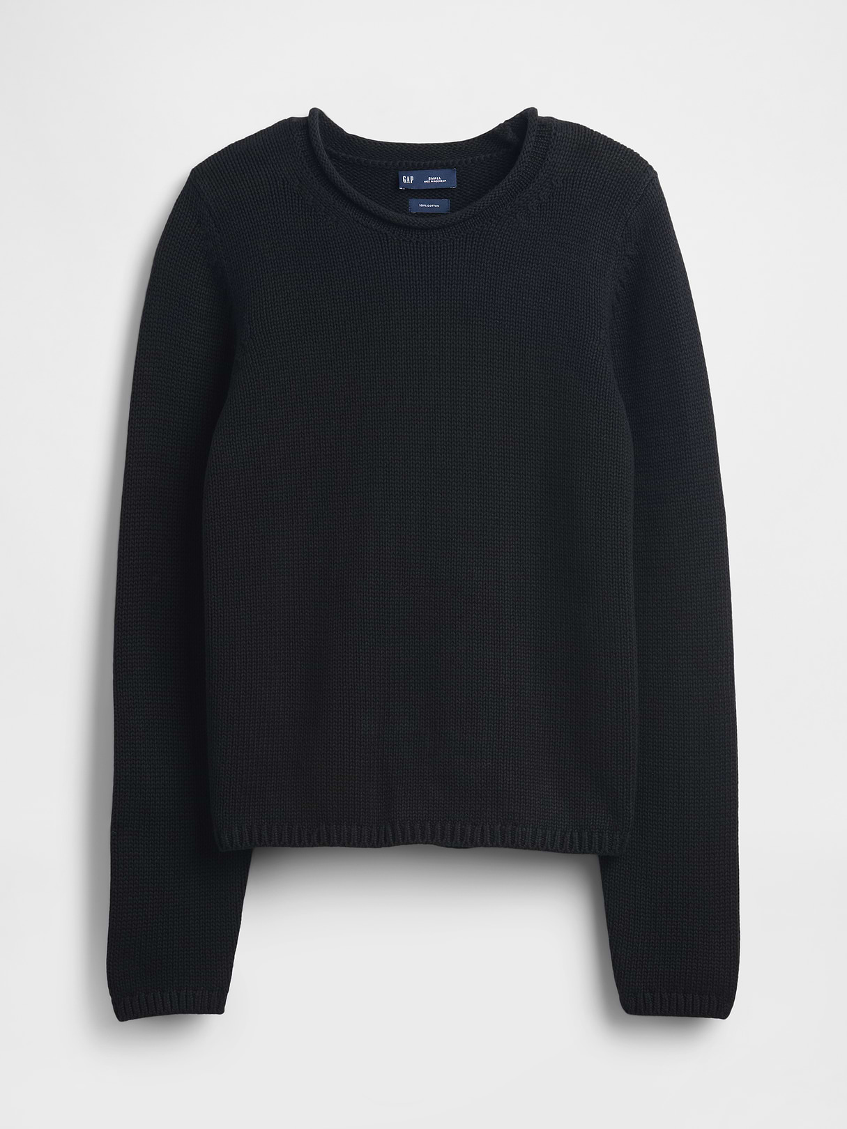 100% Cotton Rollneck Sweater - Black