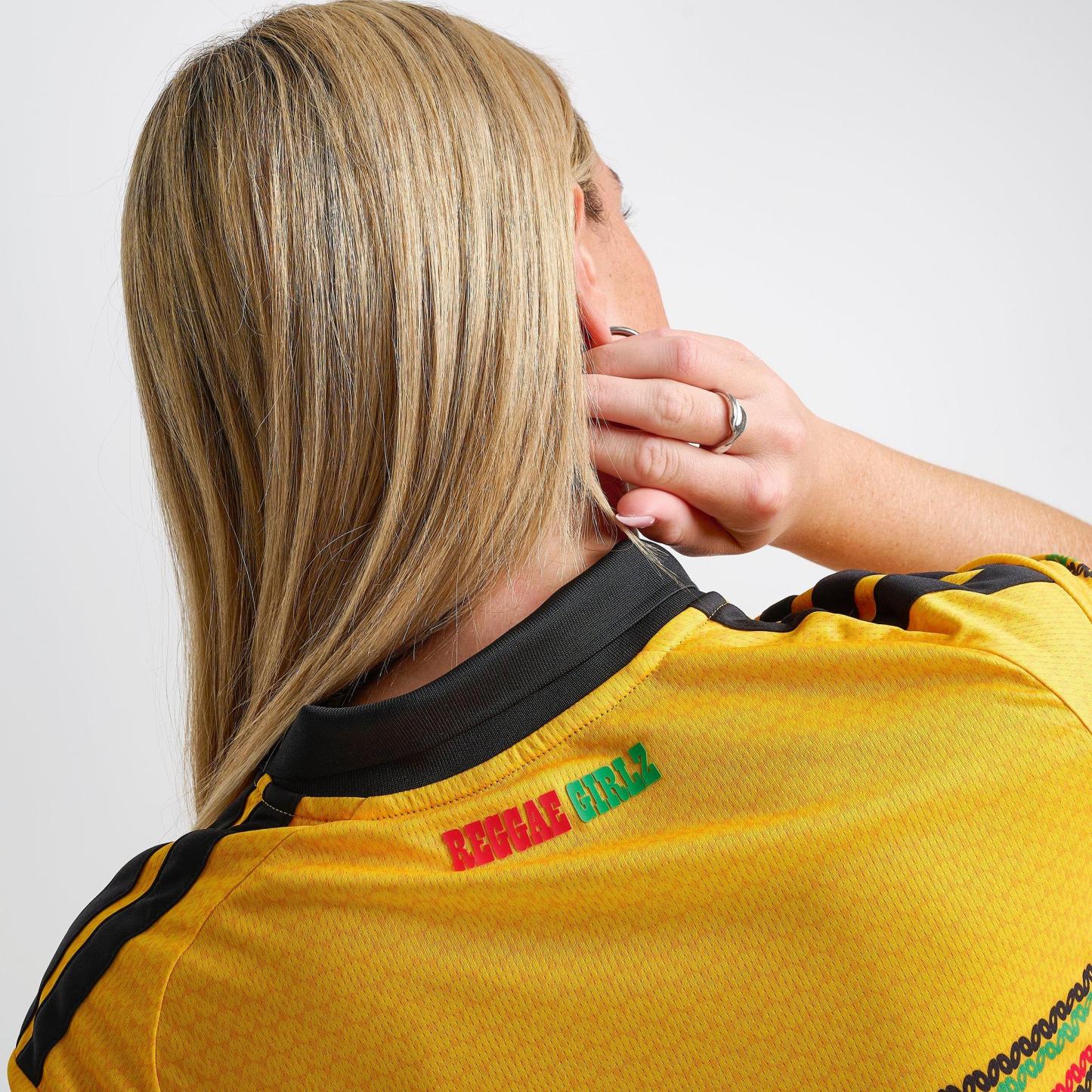 Women's adidas Originals Jamaica 26 x Bob Marley Home Cropped Jersey - Bold Gold