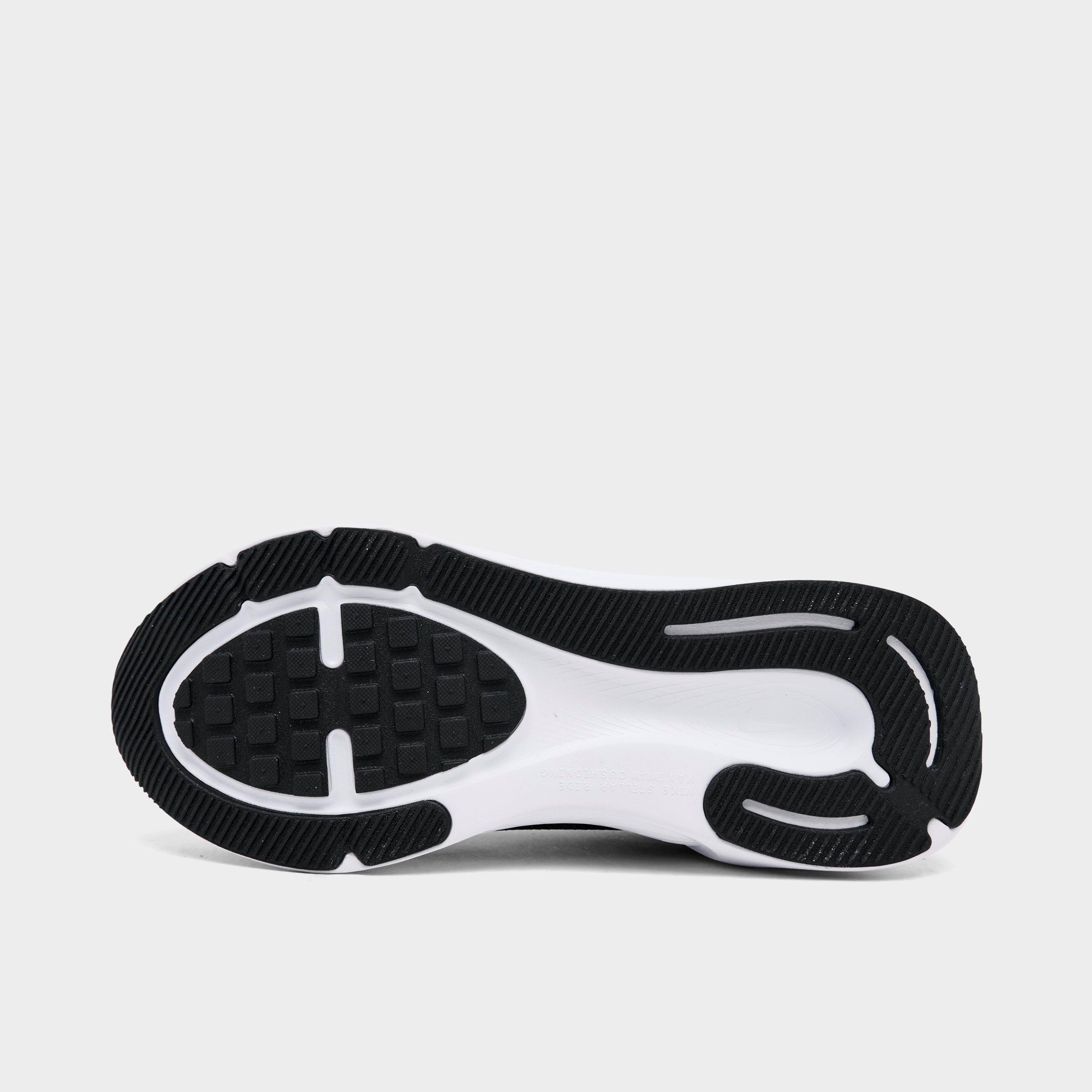 Big Kids' Nithtke Stellar Ride Running Shoes - Black/White/Anthracite/Pure Platinum - Bottom view
