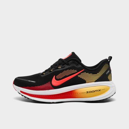 Men's Nithtke Vomero 18 Running Shoes - Part 2 - Black/Light Crimson/Topaz Gold/Bright Crimson - Left shoe facing left. Outside of the shoe.