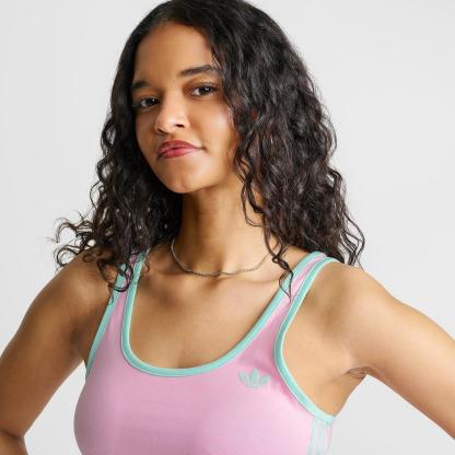 Women's adidas adicolor 3-Stripes Slim Tank Top - True Pink/Clear Mint - view 5