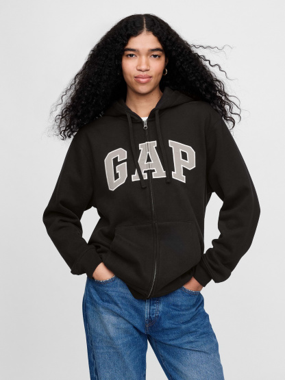 Adult VintageSoft Arch Logo Zip Hoodie - Black