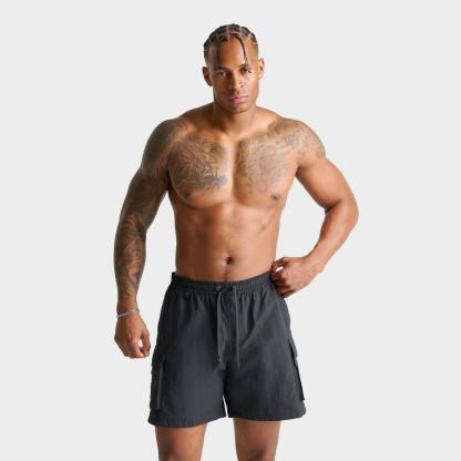 Men's Nike Packable Cargo 7" Swim Shorts - Black