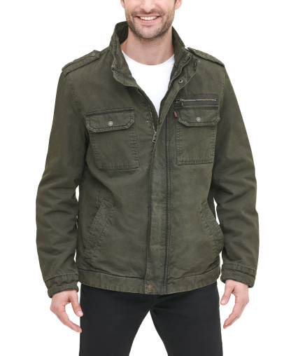 Levi's Men's Cotton Zip-Front Jacket - Olive