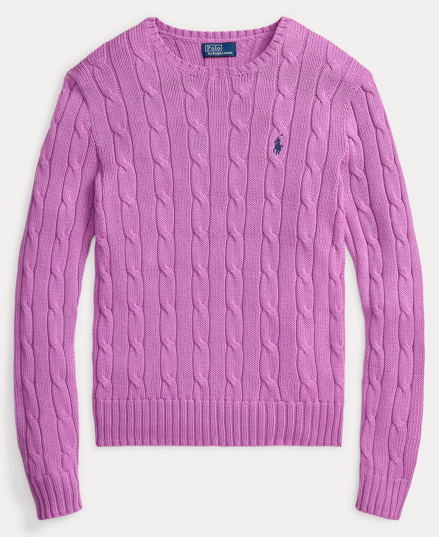 Polo Ralph Lauren Women's Cable-Knit Cotton Crewneck Sweater - Thistle Pink
