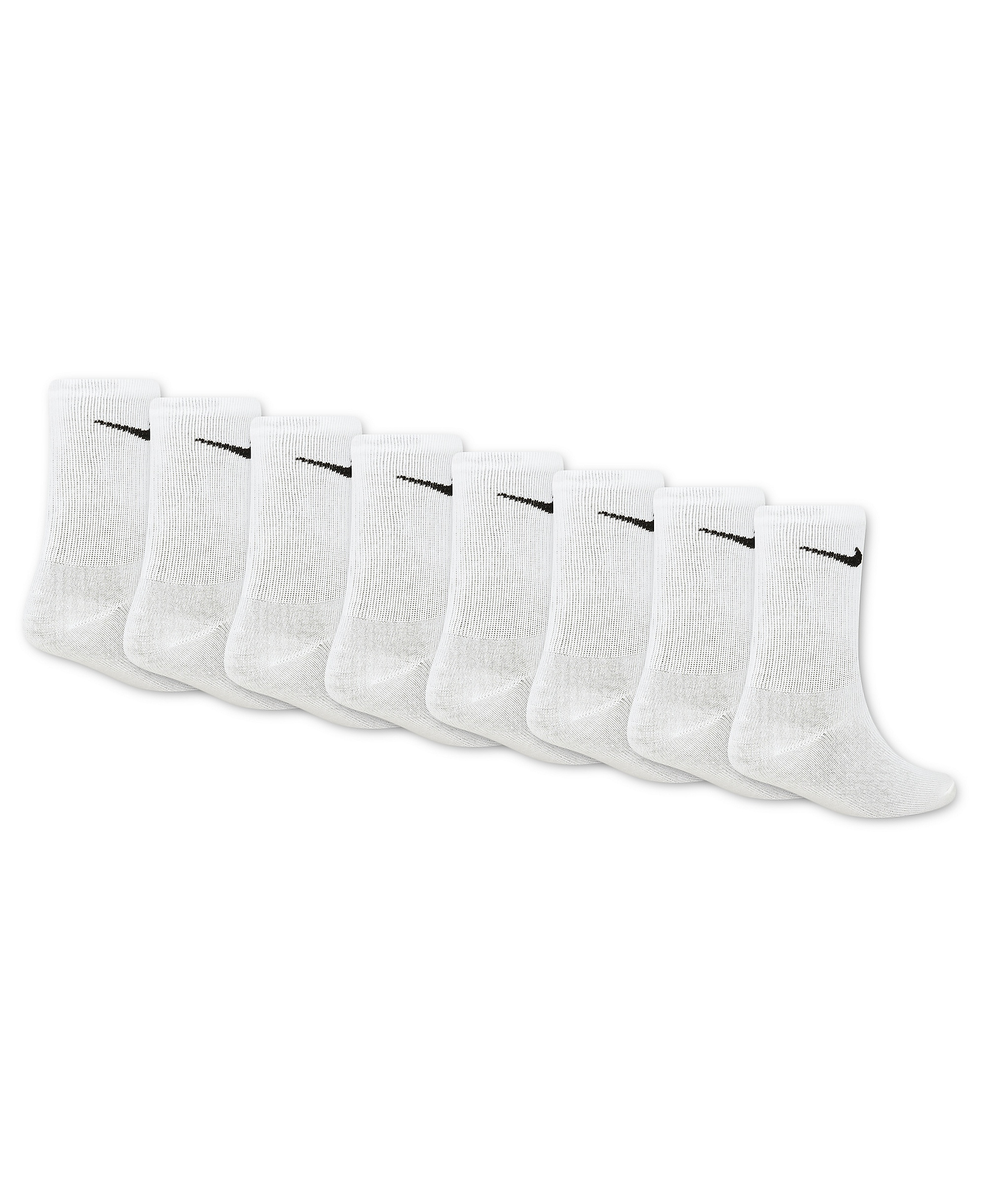 Nike Boys' 4-7 Crew Socks, 8-Pack - White