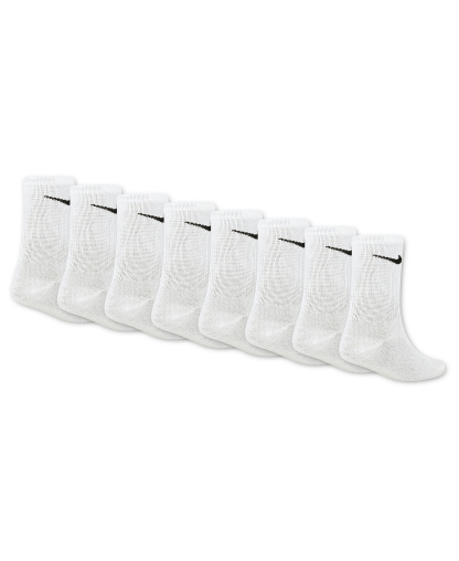 Nike Boys' 4-7 Crew Socks, 8-Pack - White