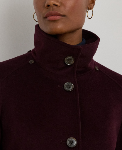 Lauren Ralph Lauren Women's Icon Hooded A-Line Coat, Created for Macy's - Pinot Noir