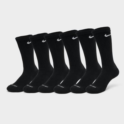 Nike Everyday Plus Cushioned Crew Training Socks (6-Pack) - Black/White