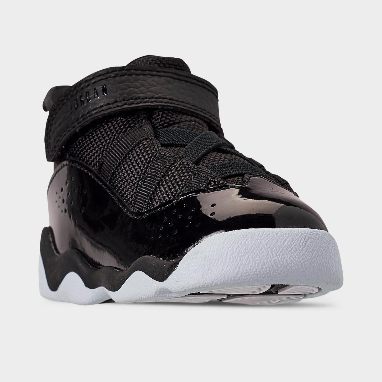 Kids' Toddler Air Jordan 6 Rings Basketball Shoes - Black/White - view 2