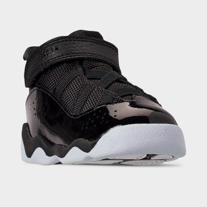 Kids' Toddler Air Jordan 6 Rings Basketball Shoes - Black/White - view 2