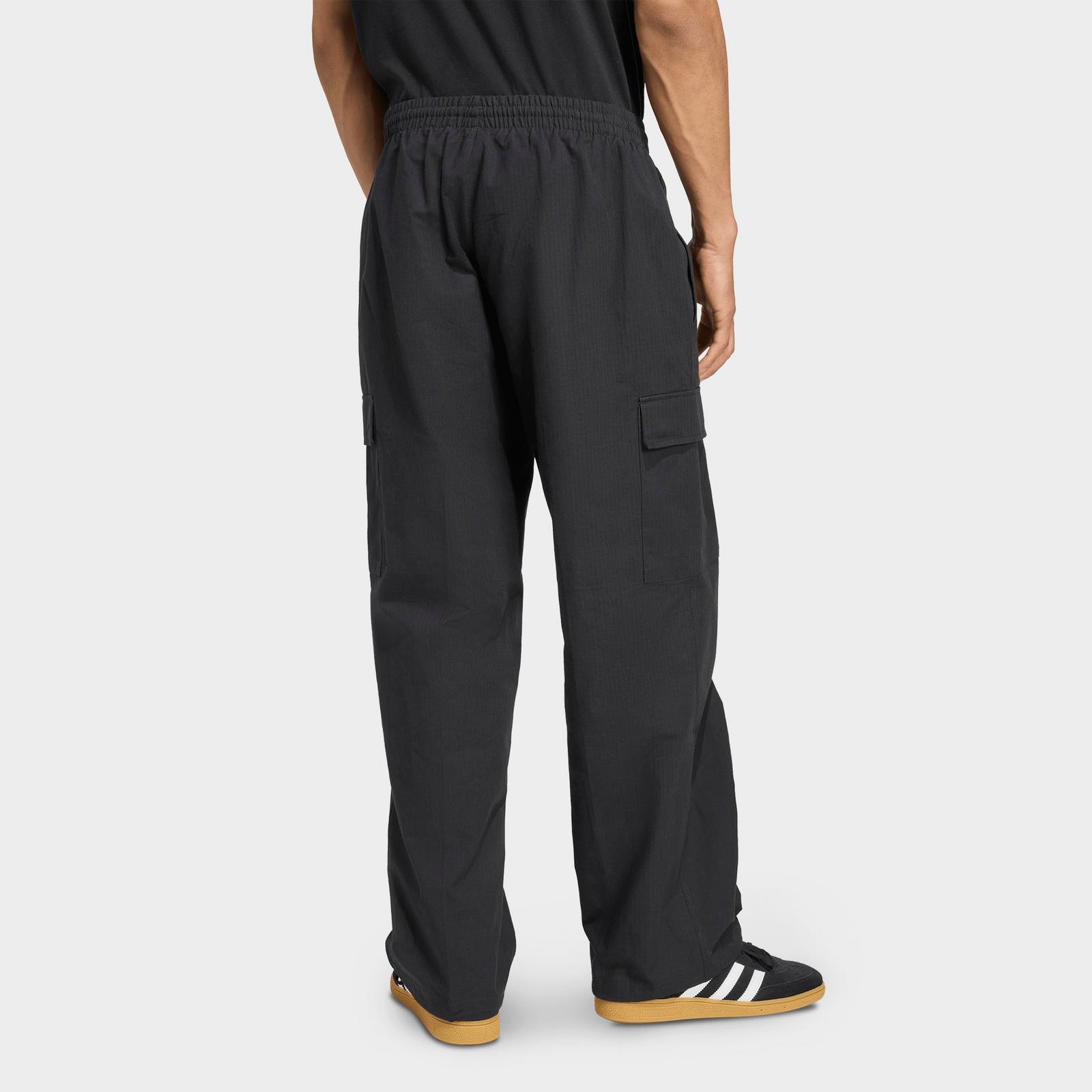Men's adidas Originals Trefoil Essentials Woven Cargo Pants - Black/White - view 3