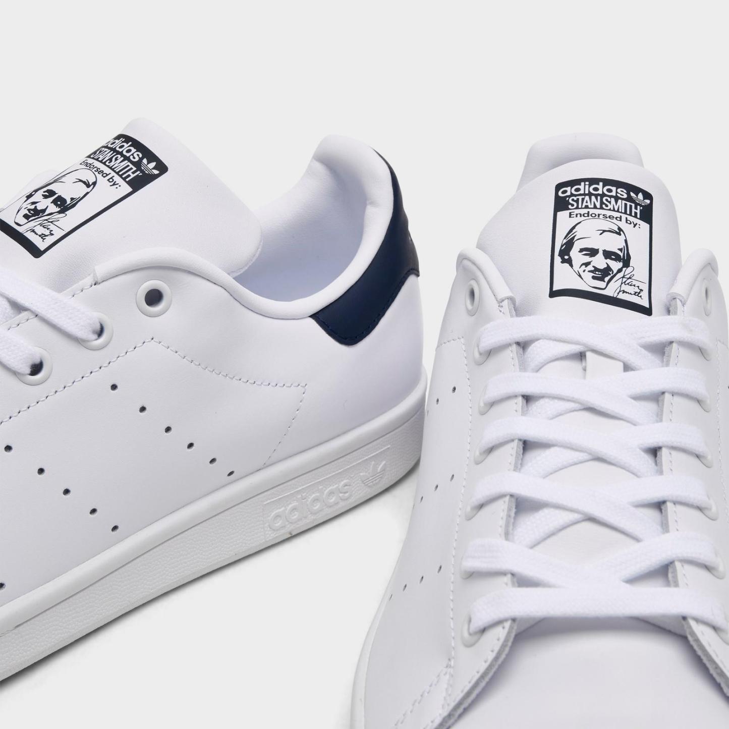 Men's adidas Originals Stan Smith Casual Shoes - Core White/Core White/Dark Blue - view 3