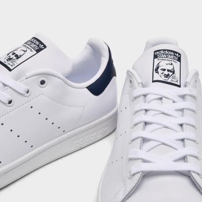 Men's adidas Originals Stan Smith Casual Shoes - Core White/Core White/Dark Blue - view 3