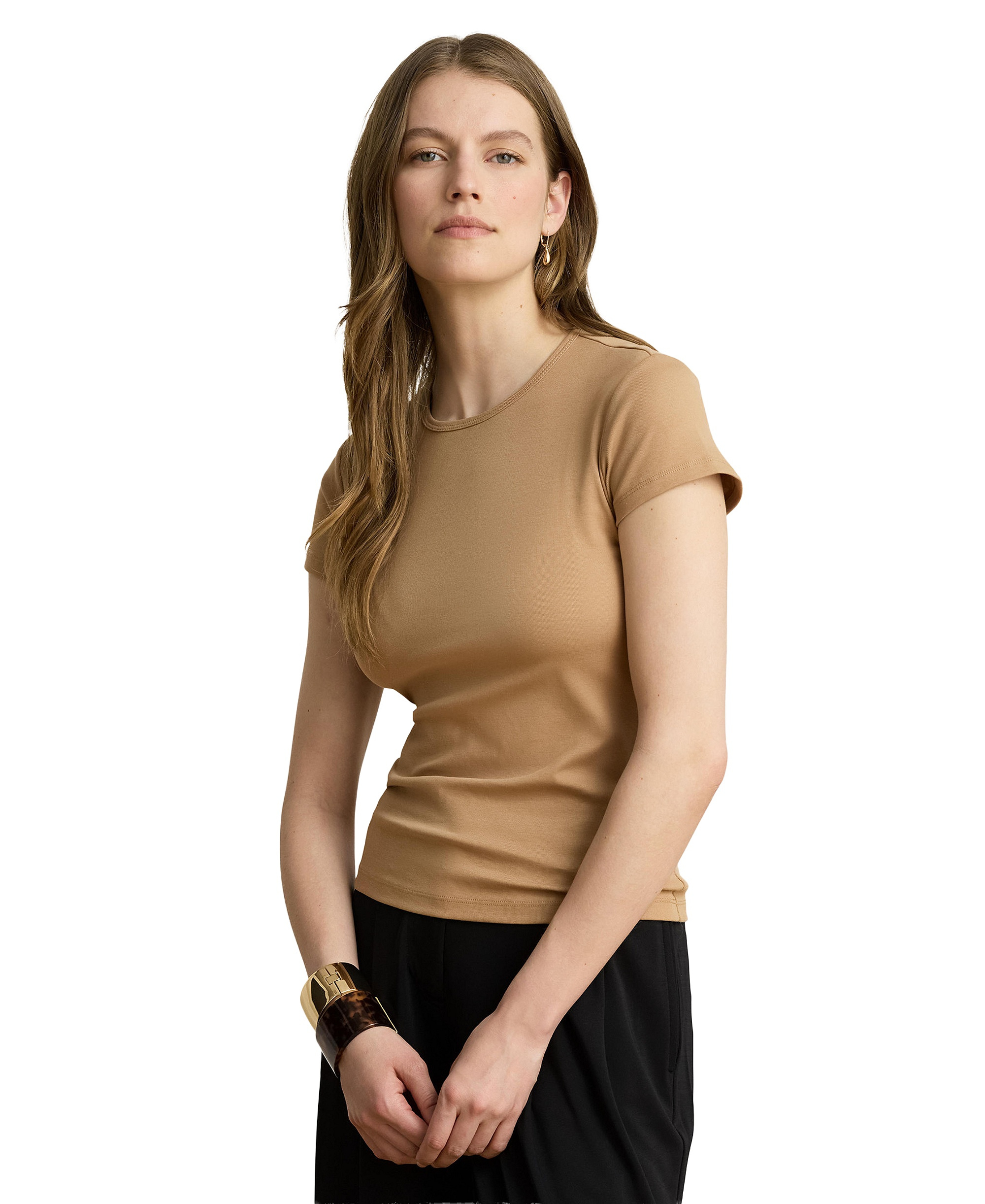 Lauren Ralph Lauren Stretch Knit T-Shirt - Lauren Camel