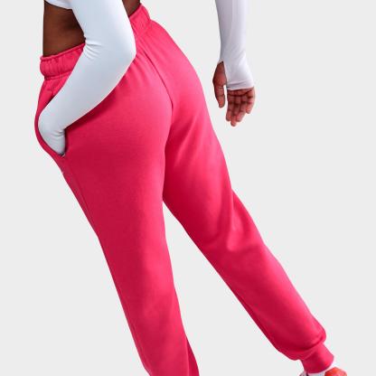 Women's Nithtke Sportswear Club Fleece Mid-Rise Jogger Pants - Rush Pink/White