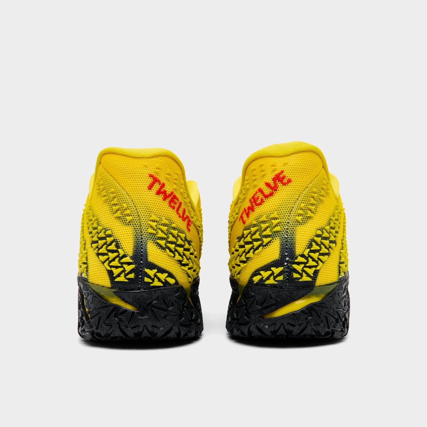 Men's Nithtke Ja 3 Basketball Shoes - Tour Yellow/University Red/Black - Back view