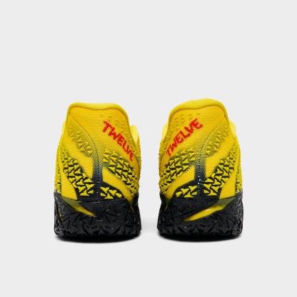 Men's Nithtke Ja 3 Basketball Shoes - Tour Yellow/University Red/Black - Back view