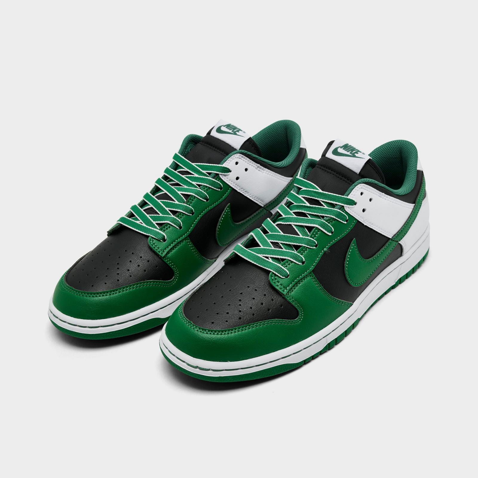Men's Nike Dunk Low Retro Casual Shoes - Black/White/Clover