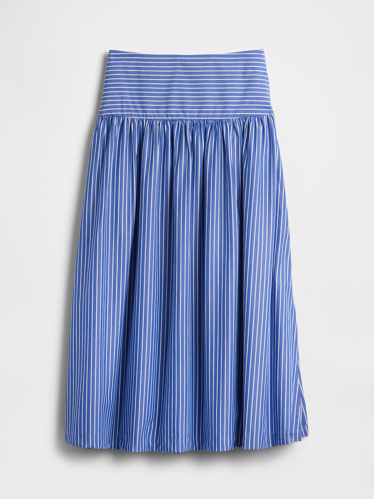 Poplin Drop-Waist Maxi Skirt - Blue stripe