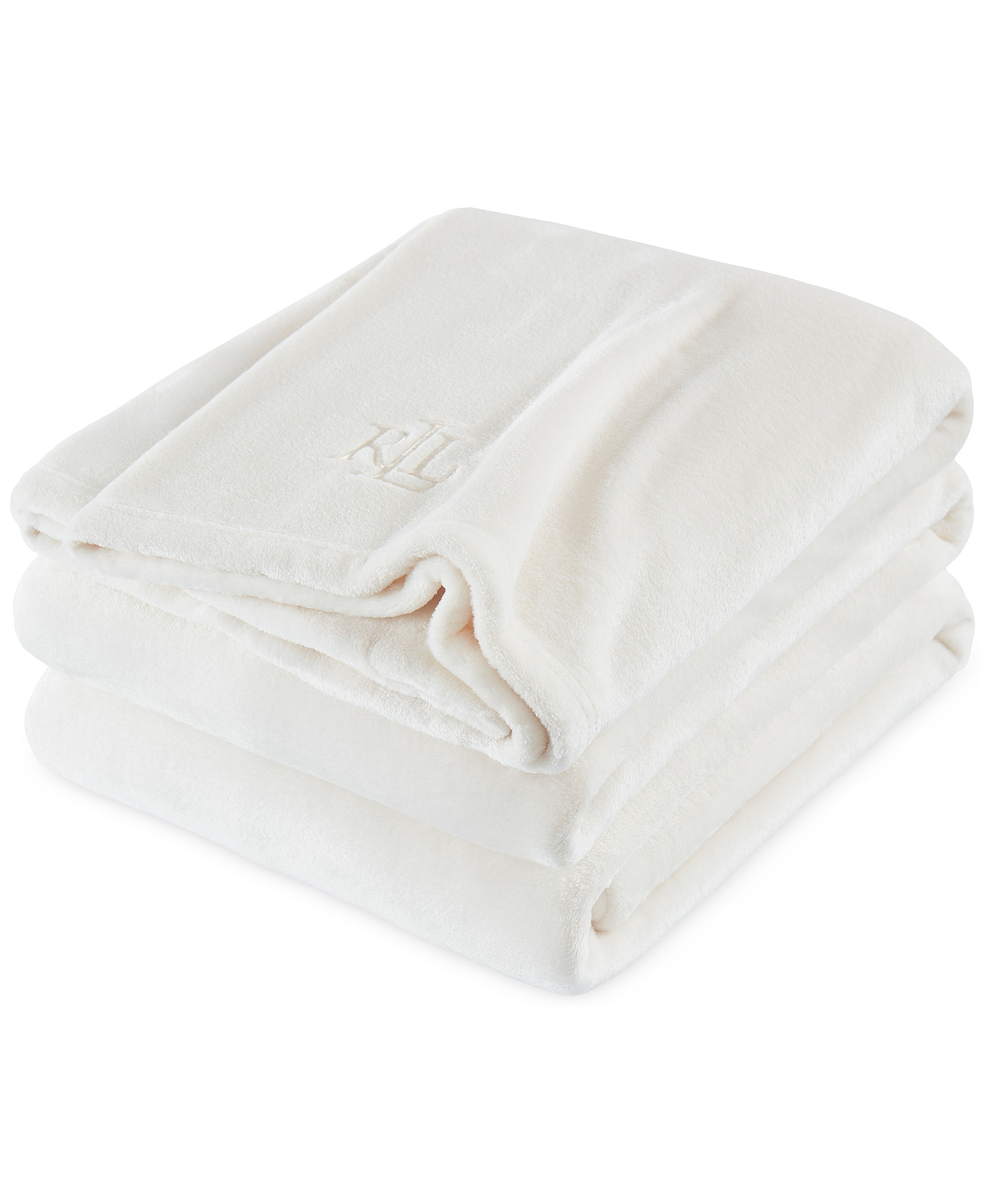 Lauren Ralph Lauren Micromink Plush Blanket, Twin - Cream